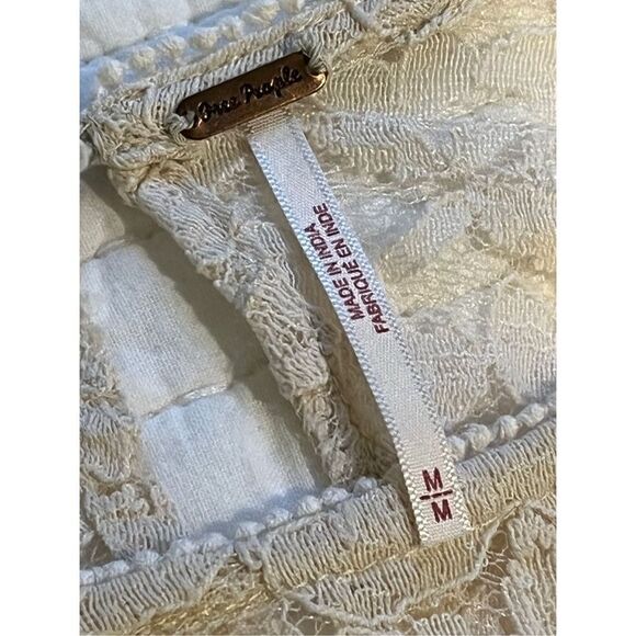 Free People green and cream floral babydoll long sleeve dress - M - Picture 5 of 8